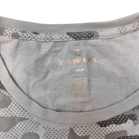 Tommy John Gray Camo Print Micro Modal Soft Casual Shirt Men's XL - Picture 2 of 4